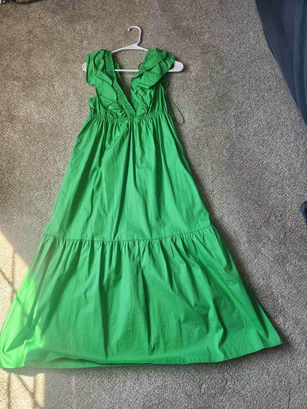 Boutiquer Green Ruffle-Trim Summer Dress M